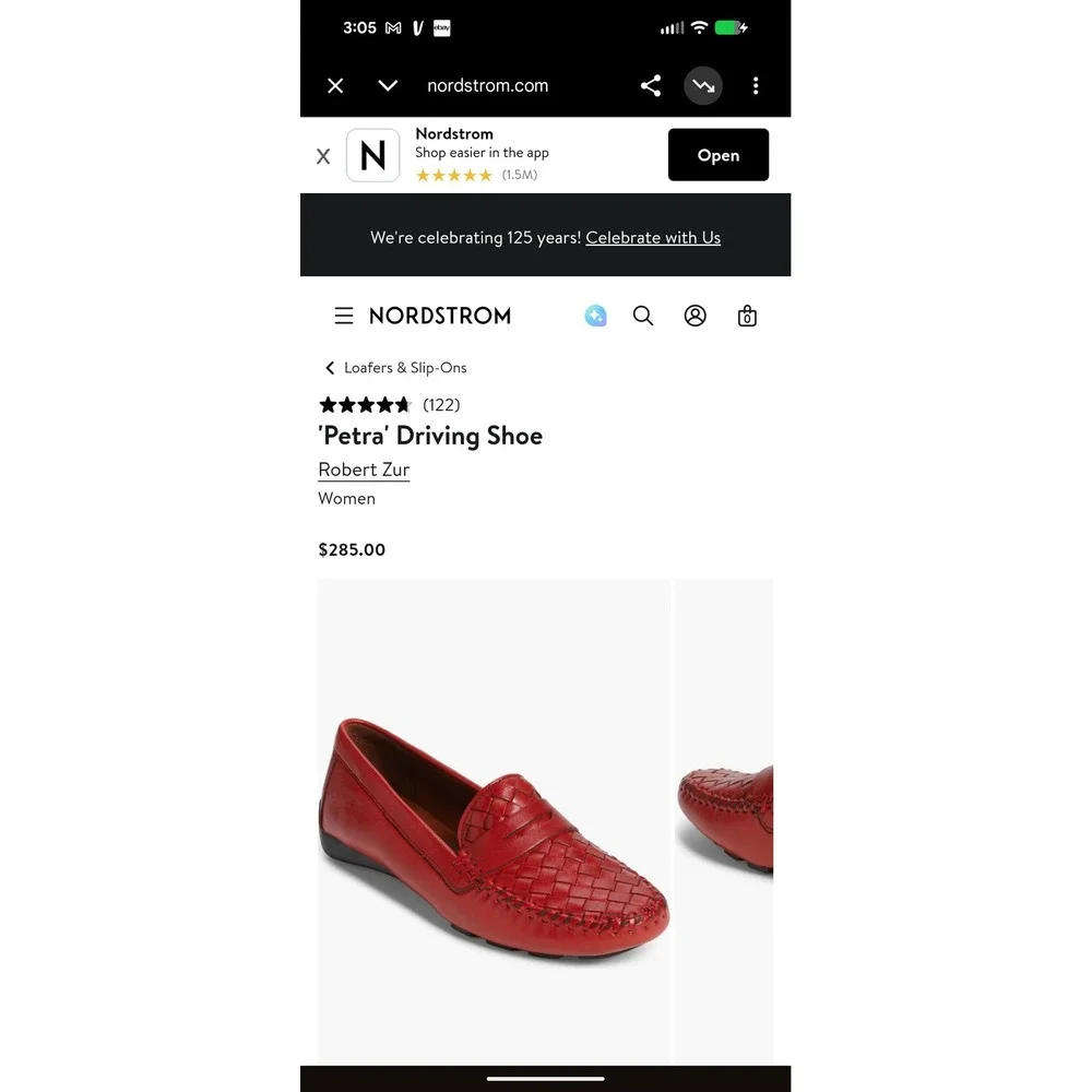Robert Zur Petra Woven Leather Driving Loafers Red Womens 8M Penny Moccasins